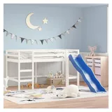 vidaXL Kinderhochbett mit Rutsche Weiß 90x190 cm Massivholz Kiefer