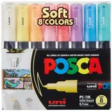 Posca marker sæt Soft Colors PC-1M 8 ass.