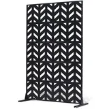 Vevor Paravent, 120x50,8x183 cm, Raumteiler für den Außenbereich, freistehende Trennwand mit Ständer, dekorativer Garten-Sichtschutz, Raumtrenner für Balkon, Terrasse, Innenbereich, Schwarz