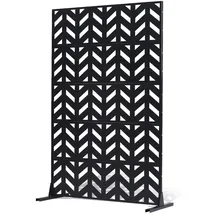 Vevor Paravent, 120x50,8x183 cm, Raumteiler für den Außenbereich, freistehende Trennwand mit Ständer, dekorativer Garten-Sichtschutz, Raumtrenner für Balkon, Terrasse, Innenbereich, Schwarz