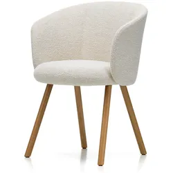 Vitra - Mikado Armlehnstuhl, Eiche natur / elfenbein/perle (Nubia 01)