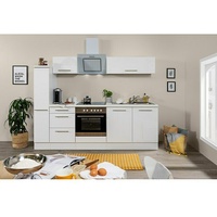 Respekta Premium Küchenzeile RP240WWCBO  (Breite: 240 cm, Weiß, Mit Elektrogeräten)