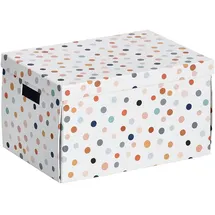 Zeller Aufbewahrungsbox Dots 25 x 35 x 20 cm 20-tlg. weiß