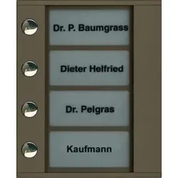 TCS PDT04-EB/04 Klingeltastenerweiterung für Audio Außenstation Serie PDS/AVD 4 Klingeltasten (linksbündig), AP bronze PDT04EB04