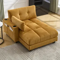 okwish Schlafsofa Ecksofa Relaxsofa Polstermöbel mit Becherhaltern&USB Anschluss, Grau