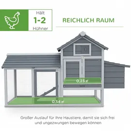 PawHut Hühnerstall 150,5 x 54 x 87 cm grau