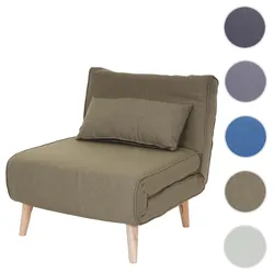 Schlafsessel HWC-D35, Schlafsofa Funktionssessel Klappsessel Relaxsessel Jugendsessel Sessel, Stoff/Textil ~ gr√on