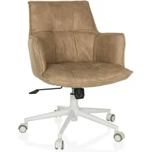 hjh living Bürostuhl SOLAO LIFE W Schreibtischstuhl Drehstuhl höhenverstellbar, Stoffbezug Beige
