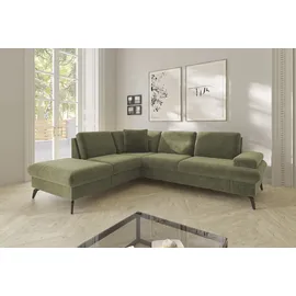 sit&more Ecksofa SIT & MORE "Morris Jubi L-Form, B: 238 cm", grün (hellgrün), B:238cm H:83cm T:202cm, 100% Polyester, Sofas, Ecksofa, mit Armteilfunktion & 1 Zierkissen, optional Bettfunktion