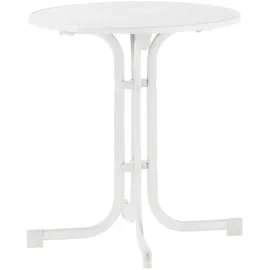 Sieger Boulevard-Klapptisch mit mecalit-Pro-Platte 70 x 70 x 72 cm weiß/marmordekor weiß