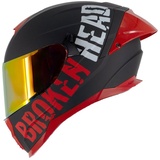 Broken Head Integralhelm BeProud Pro Sport Rot Sonnenblende + Verspiegeltes V...