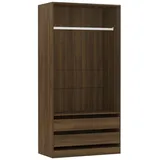 vidaXL Kleiderschrank Braun Eiche-Optik 100x50x200 cm Holzwerkstoff Modell 1