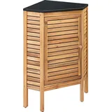 Dehner Outdoor-Küche Southampton Eckregal 50 x 50 x 90 cm Hellbraun/Schwarz