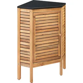 Dehner Outdoor-Küche Southampton Eckregal 50 x 50 x 90 cm Hellbraun/Schwarz