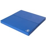 Jeflex - blaue klappbare Weichbodenmatte & Turnmatte 100 x 100 x 8 cm MADE IN GERMANY/faltbare Gymnastikmatte/platzsparende Fitnessmatte & faltbare Yogamatte/dicke Sportmatte für Kinderzimmer