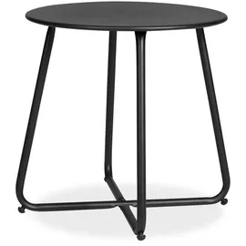 Homestyle4u Beistelltisch Rund in Schwarz Metall, 44x45x45 cm, Wohnzimmer, Wohnzimmertische, Beistelltische