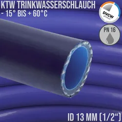 13 mm 1/2 Zoll Trink Wasser Kirmes Volksfest Biergarten Schlauch TPE KTW DVGW W..."