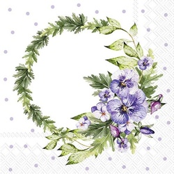 Serviette Pansy Wreath 20tlg. Papier Violett Lila