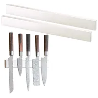 Rosenstein & Söhne 2er-Set durchgehende Magnet-Messerleisten, gebürsteter Edelstahl, 45cm