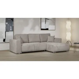 OTTO home Ecksofa OTTO HOME "BEATRICE optionale Schlafsofa mit Bettkasten, B/T/H: 265/170/86 cm", grau (taupe), B:265cm H:86cm T:170cm, 100% Polyester, Sofas, Ecksofa, L-Form, wahlweise auch mit Bettfunktion und Bettkasten