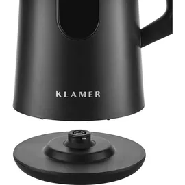 Klamer Edelstahl Wasserkocher mit Temperatureinstellung 40-100°C, Warmhaltefunktion, mattschwarzes Kaltgehäuse, doppelwandiger 1,5L Teekocher mit
