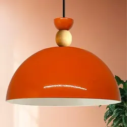 Bamyum Industriell Vintage Holz Orange Hängeleuchte