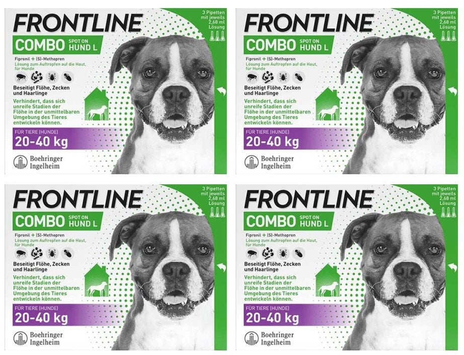 FRONTLINE COMBO Hund & Heim gegen Zecken Flöhe Larven 20-40 kg