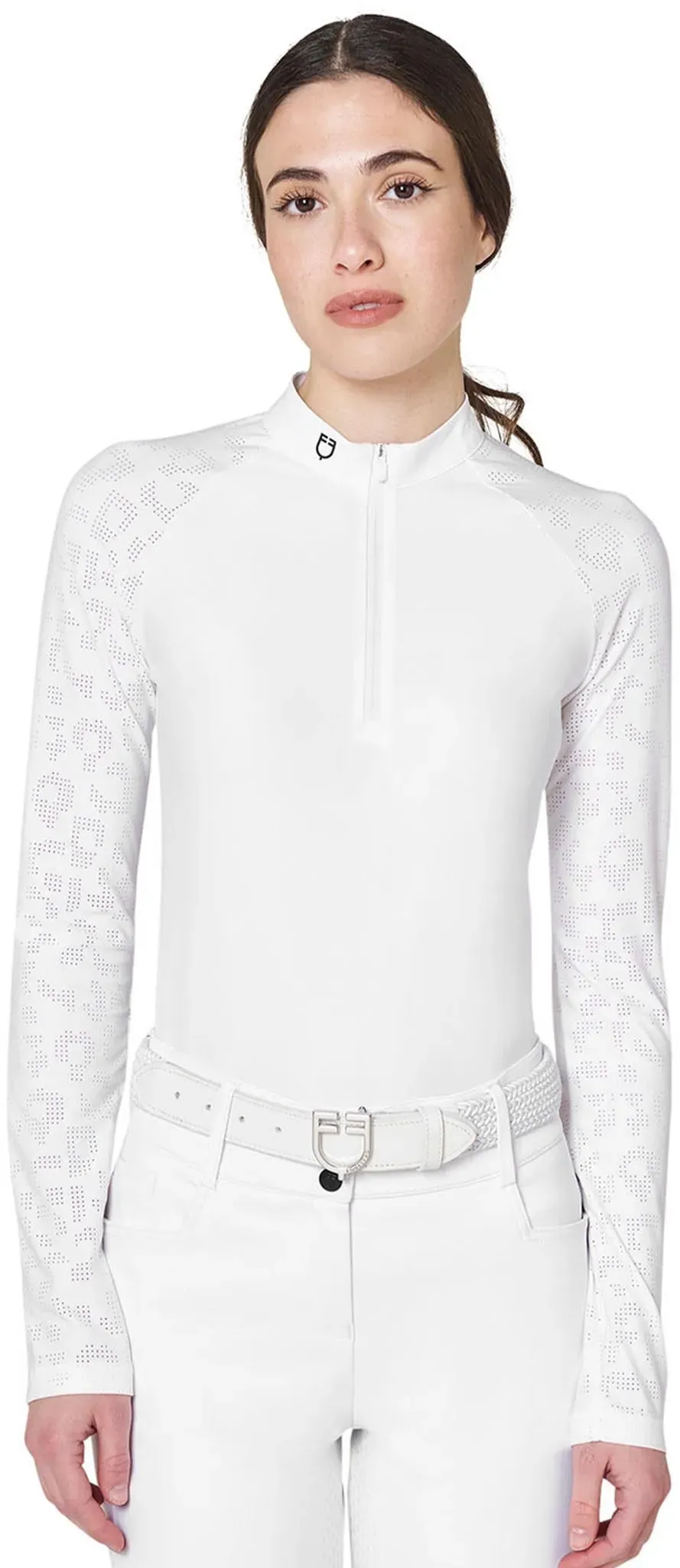 Equestro Damen Turnier-Poloshirt Slim Fit mit Mesh-Einsätzen