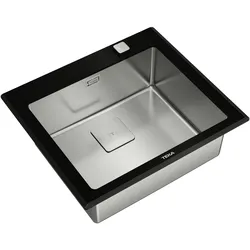 TEKA DIAMOND RS15 1B, Glasspüle schwarz, 60 cm U-Schrank, 1 Spülbecken, Exc.