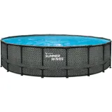 Summer Waves Elite Frame Pool 549 x 132 cm Rattan-Optik grau
