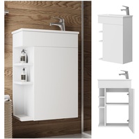 Vicco Badmöbel-Set Amadeo Weiß 2-teilig Waschbecken Waschtischunterschrank kleine Tür