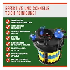 Gardebruk Teichdruckfilter Komplettset 2000L/h