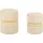 Beliani Pouf mit Stauraum Samtstoff Creme 2er Set MEDFORD