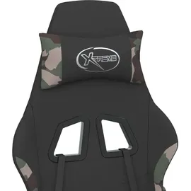 vidaXL Gaming-Stuhl mit Fußstütze schwarz/tarnfarben stoff