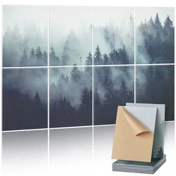 VEVOR 8er-Pack Akustikpaneele Akustik Wandpaneele 1200x800x10mm selbstklebend Wald