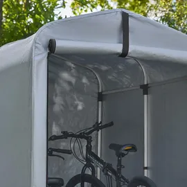 SoBuy Fahrradgarage für 1-2 Fahrräder, wetterfest, grau, silber