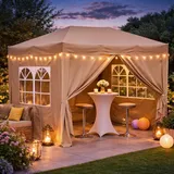 Quick Star Faltpavillon 2 x 3 m 4 Stück Beige
