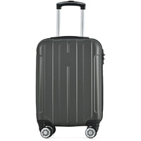 Merax Hartschalen-Koffer Trolley Rollkoffer 65cm, Reisekoffer Handgepäck mit TSA-Schloss und Universalrad, Leicht Hartschalenkoffer, Teleskopgriff, 4 Rollen, ABS, L-38x25x65 cm, Grau