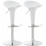 CLP 2er Set Barhocker Saddle weiß