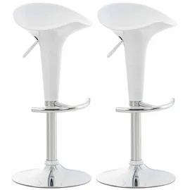 CLP 2er Set Barhocker Saddle weiß