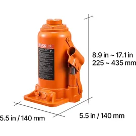 Vevor Wagenheber Gusseisen 225–435 mm orange