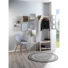 Balta Rugs In- u. Outdoorteppich ESSENZA CIRCLE, Anthrazit - Ø 120 cm - Mandalamuster