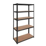 OcioDual Schwerlastregal 180x90x40cm Grau Essential, Haushaltsregal, Kellerregal, Standregal, Metallregal, Regal Keller, Regale für Kellerraum, Küchen Organizer Regal, 875kg, 5 MDF