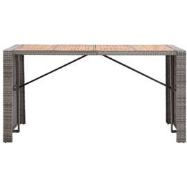 vidaXL 9-tlg. Garten-Bar-Set Poly Rattan und Akazienholz Grau