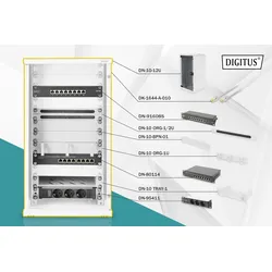 DIGITUS Netzwerk-Set 254 mm (10") - 12HE, 312 x 300 mm (B x T)