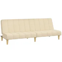 vidaXL Schlafsofa 2-Sitzer Creme Stoff