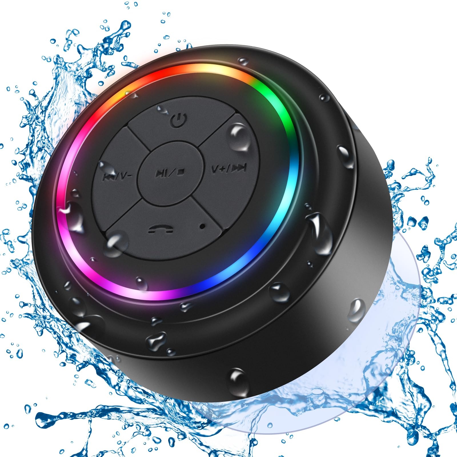 HAISSKY Bluetooth-Duschlautsprecher, Portable Bluetooth Lautsprecher tragbarer Waterproof Wireless Speaker Wasserdicht mit Radio FM,Saugnapf,Freisprecheinrichtung, inteagriertes Mikrofon
