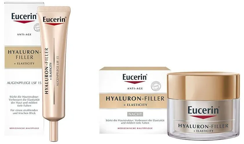 Eucerin® Hyaluron-Filler + Elasticity Nachtpflege + Eucerin® Hyaluron-Filler + Elasticity Augenpflege