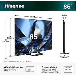 Hisense 85U7DSE 85" ULED MiniLED 4K Smart TV