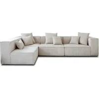 Lisa Design Colombine, Modulares Ecksofa links, 5-Sitzer, aus Cord , Beige - Beige